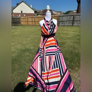 Eliza J Vibrant Striped Maxi Dress